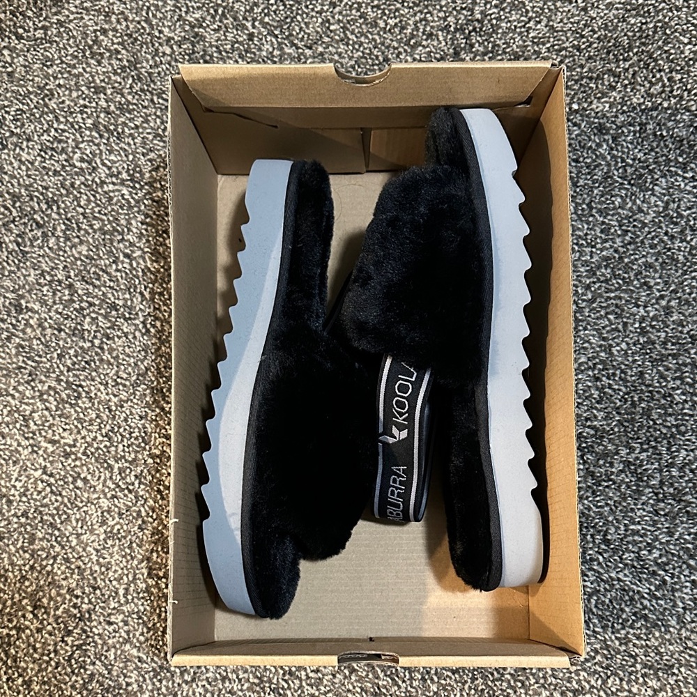 Koolaburra by Ugg Black Fuzzy Women's Slippers